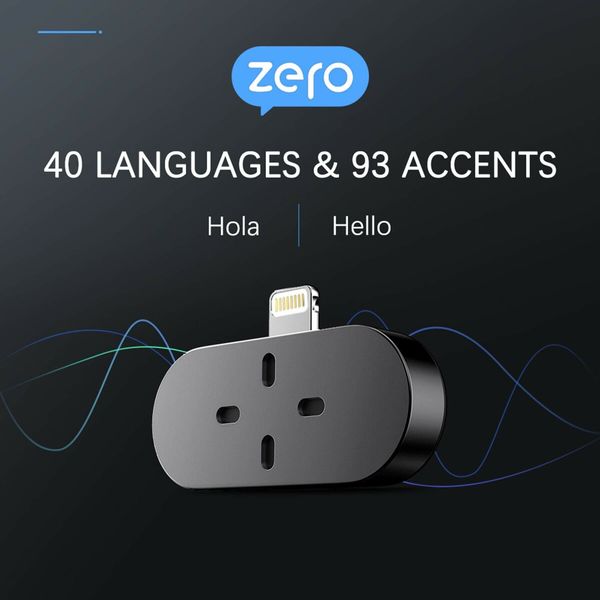 Language Translator Device,Supports 40 Languages & 93 Accents Mini Size Voice Translator & Voice Recorder for Traveling Learning Business Fit for iOS System Only