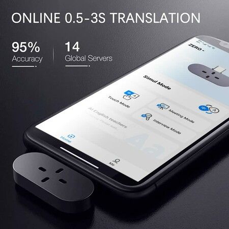 Language Translator Device,Supports 40 Languages & 93 Accents Mini Size Voice Translator & Voice Recorder for Traveling Learning Business Fit for iOS System Only