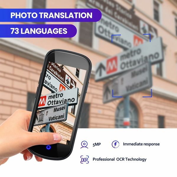 Language Translator Device Instant Two Way Translation Device with 137 Languages 4 Inch Touchscreen Portable Offline Online Voice Translation Real-time Translator for Travel Business