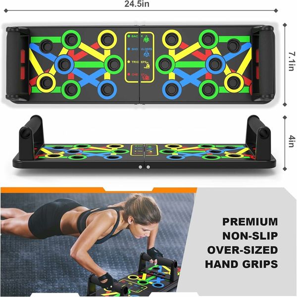 Push Up Board- Portable Multi-Function Foldable Push Up Bar Muscle Push Up Handles for Floor