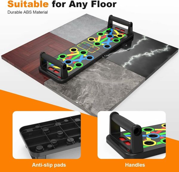 Push Up Board- Portable Multi-Function Foldable Push Up Bar Muscle Push Up Handles for Floor