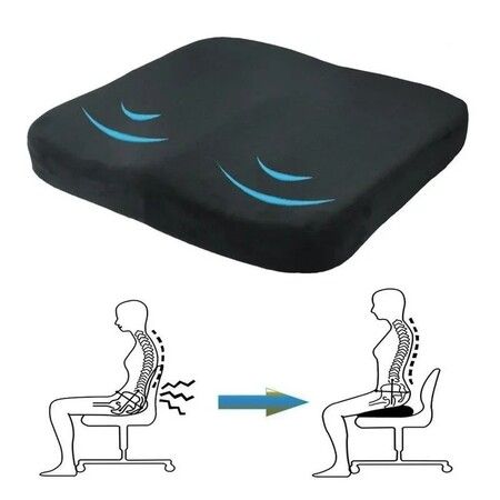 Non-Slip Memory Foam Cushion for Back Relief, Office Chair, Car Seat