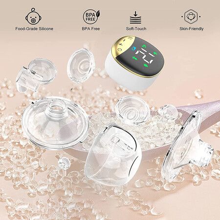 Portable Electric Breast Pump Silent Wearable Hands-Free Newborn Comfort Milk Extractor Automatic Milker Breastfeeding Color Rose Red