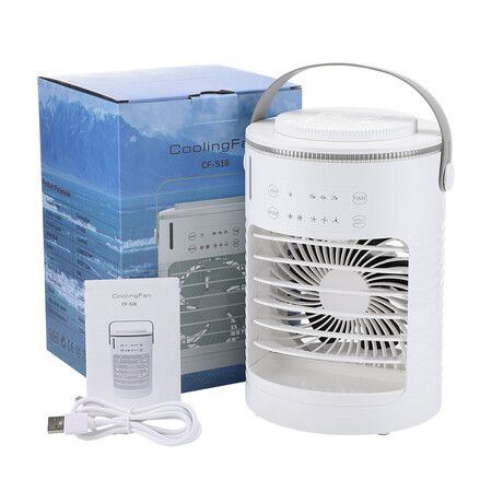 Portable Air Conditioner, Rechargeable Personal Cordless Air Cooler Quiet Desk Fan with 3 Speeds Air Conditioner Cooler for Room Office and Outdoor