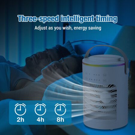 Portable Air Conditioner, Rechargeable Personal Cordless Air Cooler Quiet Desk Fan with 3 Speeds Air Conditioner Cooler for Room Office and Outdoor