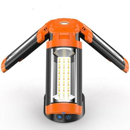 Portable LED Work Light Rotatable Lighting Head Camping Tent Light with Telescopic Tripod