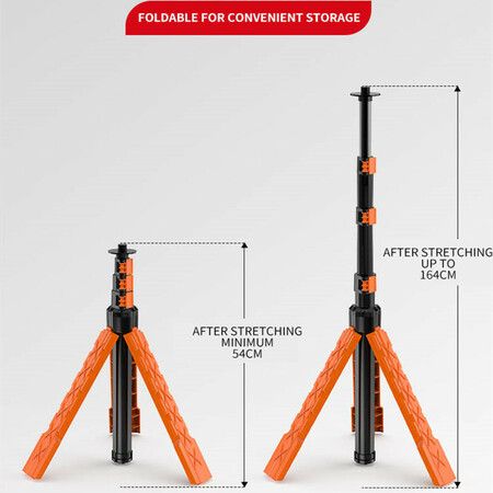 Portable LED Work Light Rotatable Lighting Head Camping Tent Light with Telescopic Tripod