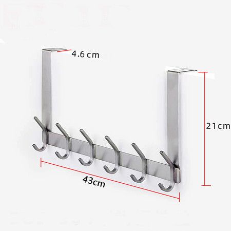 Over The Door Hooks, Stainless Steel Sturdy Door Hanger for Bathroom, Bedroom,Kitchen 1Pack, White