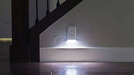 2 Pack -Square Snap-on Outlet Plate with Built-in LED Wall Plate Night Light - Turn NightLight On/Off Automatically