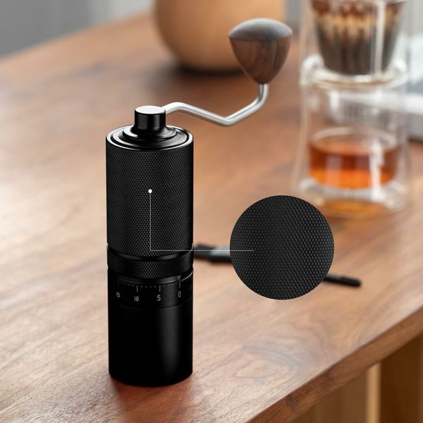 Manual Hand Coffee Bean Grinder,Hand Coffee Grinder,External Adjustable Stainless Steel Reticulate Pattern Coffee Grinder,For Must-Have in Any Self Ground Coffee