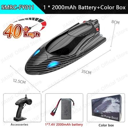 Remote Control Speedboat for Kids, High Speed Boat Model, Water-cooled Motor, RC Toys, 2.4Ghz, 40 kph