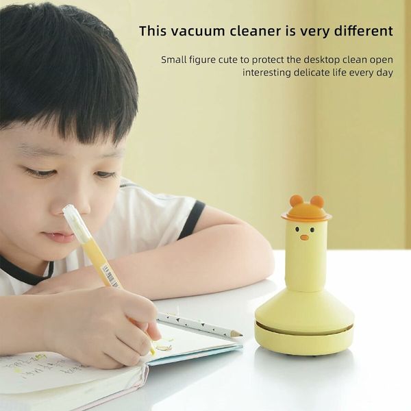 (Blue)Desktop Vacuum Cleaner,Mini Cute Table Dust Sweeper,Portable Handheld Cordless Table Vacuum for Tabletop Crumb,Hair,Keyboard