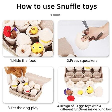 Egg Box Shape Pet Snuffle Mat Easter Gifts Durable Interactive Feed Game for Boredom Cats and Dogs Puppies Treat Dispenser Indoor Outdoor Stress Relief