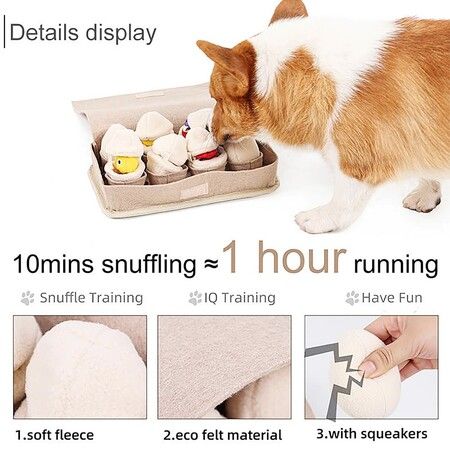 Egg Box Shape Pet Snuffle Mat Easter Gifts Durable Interactive Feed Game for Boredom Cats and Dogs Puppies Treat Dispenser Indoor Outdoor Stress Relief