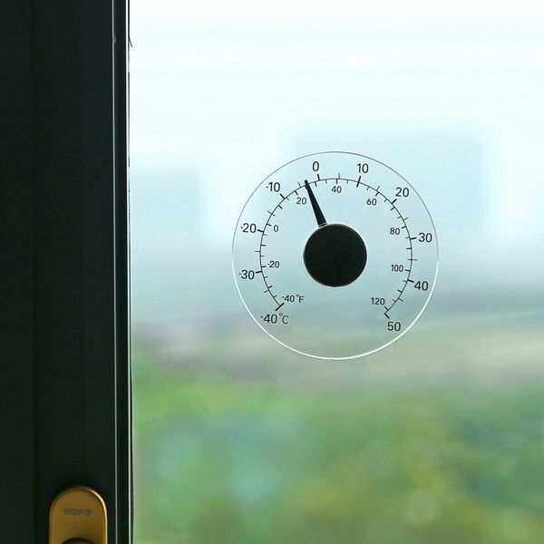 Indoor Outdoor Window Thermometer, Transparent Dial, Weather Thermometer, Accurate Readings for Home, Office, Patio