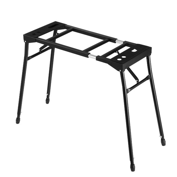 Keyboard Stand Piano Music Collapsible Adjustable Portable Heavy Duty 54 to 88 Key Musical Table Black