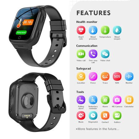 4G Elderly Smart Watch SOS Fall Detection Bodycare Phone Watch Two-way Call Voice Chat Remote GPS Tracker