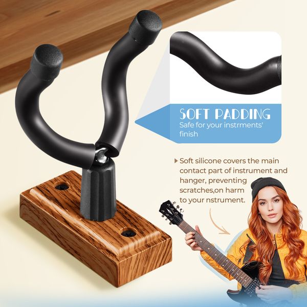 Guitar Wall Mount Hanger Hook Holder Keeper for Guitars Bass Ukulele