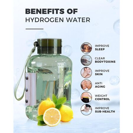 1500ml MAX Hydrogen Water Bottle, Hydrogen Water Generator with SPE/PEM Technology Green