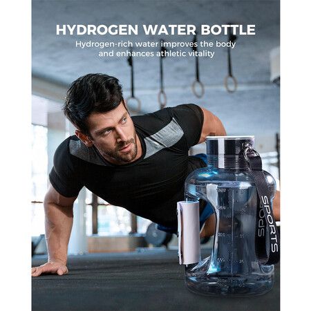 1500ml MAX Hydrogen Water Bottle, Hydrogen Water Generator with SPE/PEM Technology Grey