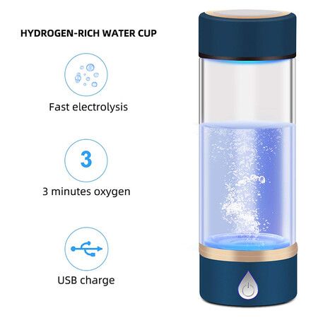 Portable Hydrogen Water Bottle Generator Hydrogen Rich Water Maker Bottle Cup 420ML