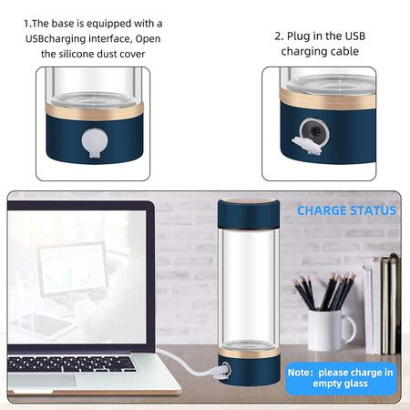 Portable Hydrogen Water Bottle Generator Hydrogen Rich Water Maker Bottle Cup 420ML