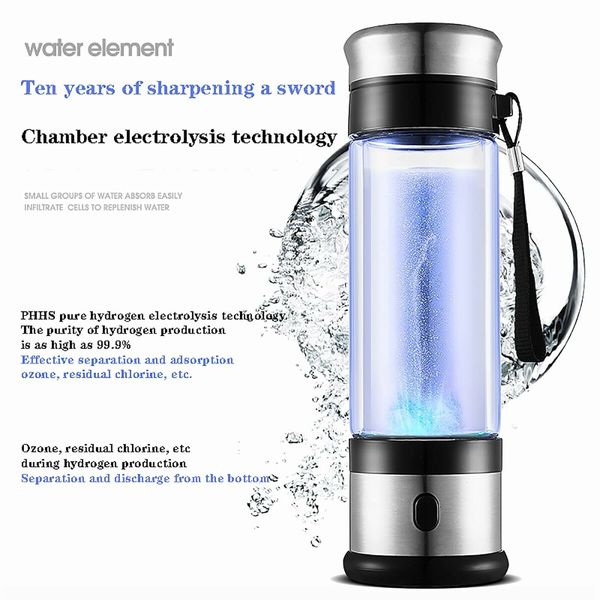 Hydrogen Water Bottle Generator, Portable 3 Minute HydrogentoRich Water Bottle, Up to 800 PPB