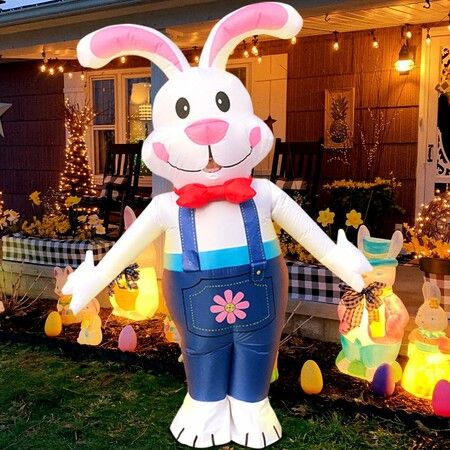 150190cm Inflatable Easter Bunny Costume Blow up Bunny Rabbit  Fancy Dress Costume For Men Women Unisex Bunny Jumpsuit Cosplay Party Costume