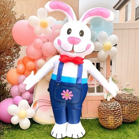 150190cm Inflatable Easter Bunny Costume Blow up Bunny Rabbit  Fancy Dress Costume For Men Women Unisex Bunny Jumpsuit Cosplay Party Costume