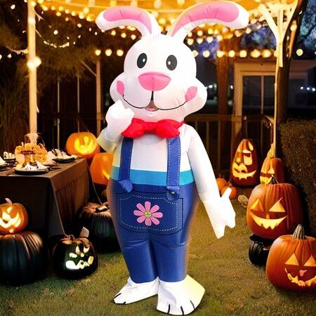 150190cm Inflatable Easter Bunny Costume Blow up Bunny Rabbit  Fancy Dress Costume For Men Women Unisex Bunny Jumpsuit Cosplay Party Costume