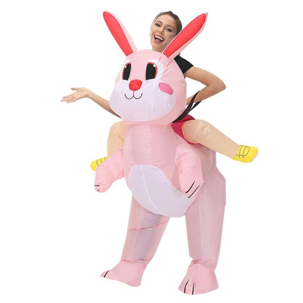 150190cm Inflatable Easter Bunny Costume Blow up Bunny Rabbit  Fancy Dress Costume For Men Women Unisex  Bunny Cosplay Party Costume