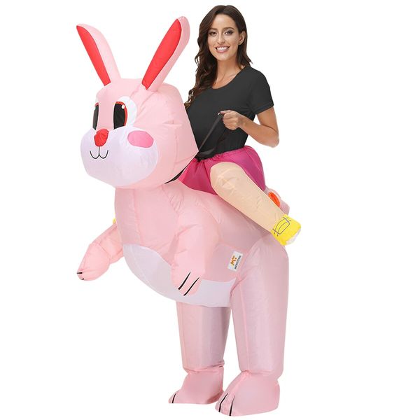 150190cm Inflatable Easter Bunny Costume Blow up Bunny Rabbit  Fancy Dress Costume For Men Women Unisex  Bunny Cosplay Party Costume