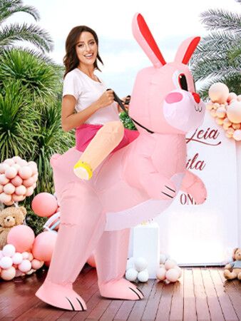 150190cm Inflatable Easter Bunny Costume Blow up Bunny Rabbit  Fancy Dress Costume For Men Women Unisex  Bunny Cosplay Party Costume