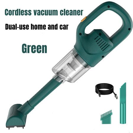 Portable Vacuum Cleaner Wireless Car Vacuum Cleaning Powerful Suction for Home Car Dual Use Cleaning Tool Color Green