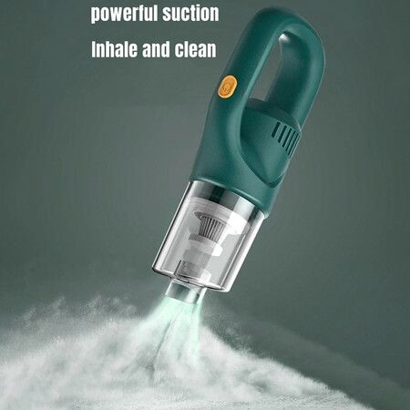 Portable Vacuum Cleaner Wireless Car Vacuum Cleaning Powerful Suction for Home Car Dual Use Cleaning Tool Color Green