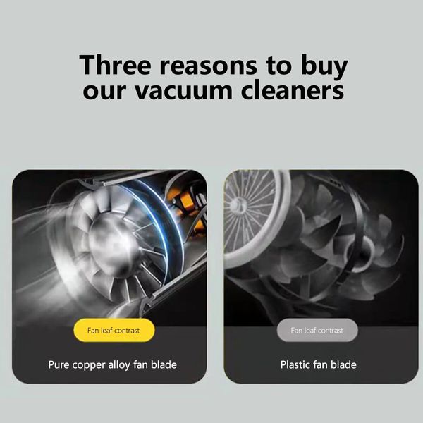 Portable Vacuum Cleaner Wireless Car Vacuum Cleaning Powerful Suction for Home Car Dual Use Cleaning Tool Color Black