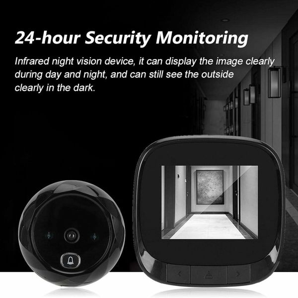 2.4in TFT HD Electronic Digital Doorbell, Peephole Viewer Door Camera Cat Eye Doorbell for Home Security, Night Vision Photo Shooting