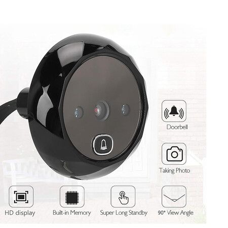 2.4in TFT HD Electronic Digital Doorbell, Peephole Viewer Door Camera Cat Eye Doorbell for Home Security, Night Vision Photo Shooting