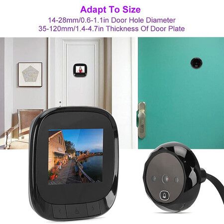 2.4in TFT HD Electronic Digital Doorbell, Peephole Viewer Door Camera Cat Eye Doorbell for Home Security, Night Vision Photo Shooting