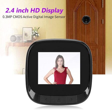 2.4in TFT HD Electronic Digital Doorbell, Peephole Viewer Door Camera Cat Eye Doorbell for Home Security, Night Vision Photo Shooting