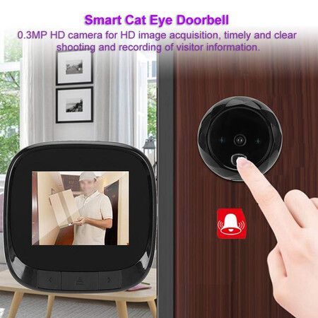 2.4in TFT HD Electronic Digital Doorbell, Peephole Viewer Door Camera Cat Eye Doorbell for Home Security, Night Vision Photo Shooting