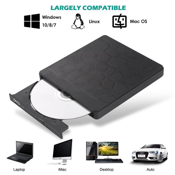 External CD/DVD Drive for Laptop, DVD Player for Laptop Compatible with Laptop Desktop Mac,Windows 11/10/8/7 Linux