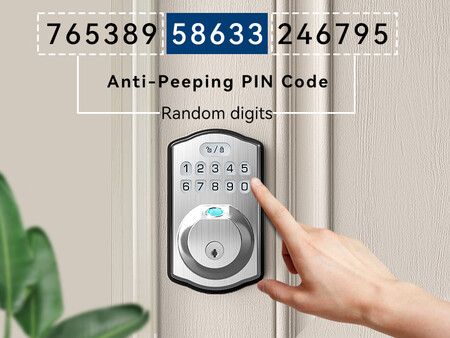 Smart Fingerprint Keyless Entry Door Lock with Keypad Smart Deadbolt Lock for Front Door with Door Lock Easy Installation (Color  Silver)