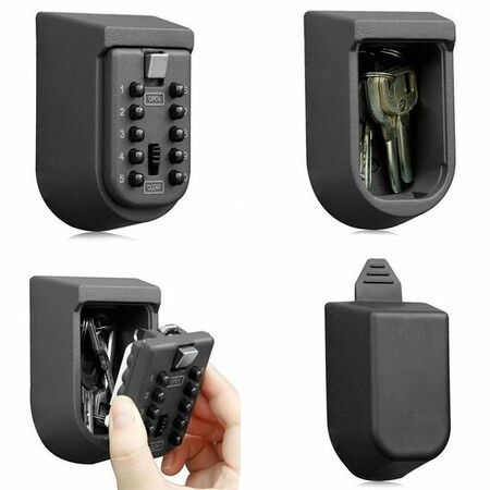 Wall Mount Key Lock Box Waterproof Key Storage with 10-Digit Combination Lock for Landlord Property Management