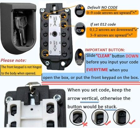 Wall Mount Key Lock Box Waterproof Key Storage with 10-Digit Combination Lock for Landlord Property Management