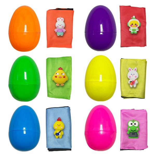 6 Pack Easter Eggs with Easter Parachute Toys Throwing Toy for Kids Boys Girls Easter Basket Stuffers Fillers Gifts Party Favors