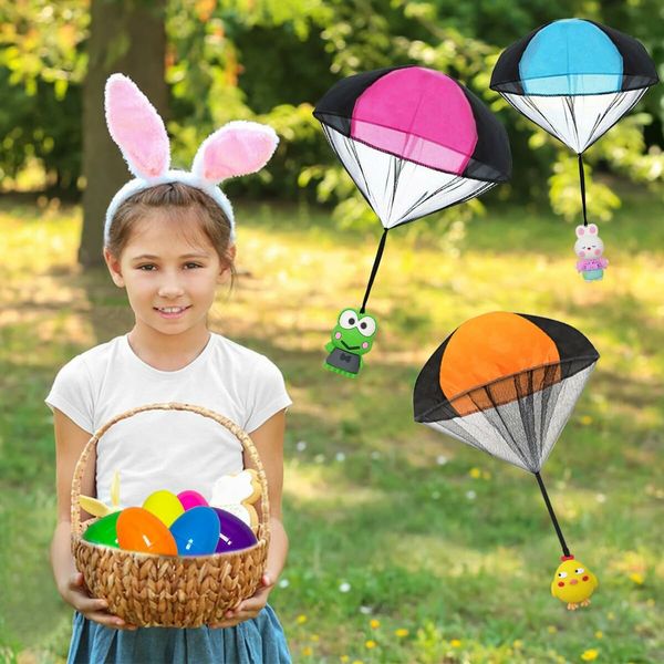 6 Pack Easter Eggs with Easter Parachute Toys Throwing Toy for Kids Boys Girls Easter Basket Stuffers Fillers Gifts Party Favors