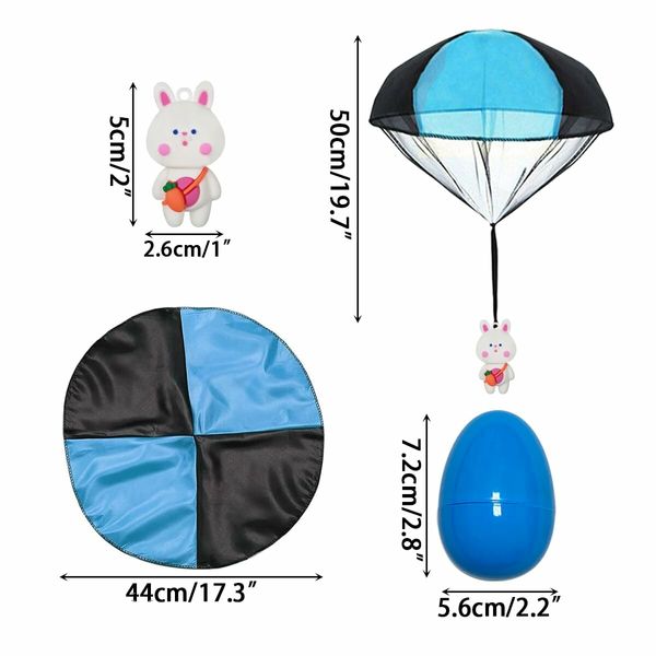 6 Pack Easter Eggs with Easter Parachute Toys Throwing Toy for Kids Boys Girls Easter Basket Stuffers Fillers Gifts Party Favors