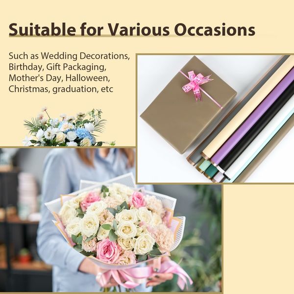 20 Sheets Flower Wrapping Paper - Waterproof Floral Bouquet Wrapping Paper,Florist Supplies Packaging Paper for Wedding Birthday Gift DIY (Grey Khaki)