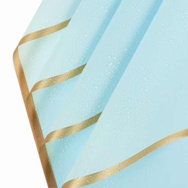 20 Sheets Flower Wrapping Paper - Waterproof Floral Bouquet Wrapping Paper,Florist Supplies Packaging Paper for Wedding Birthday Gift DIY (Light Blue)